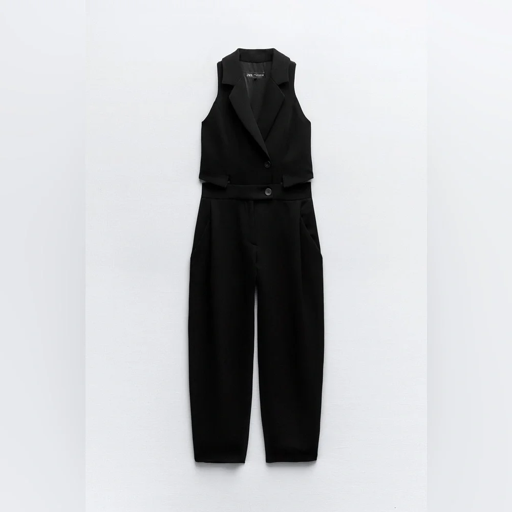 NWOT Zara | Blazer Style Jumpsuit with cutouts - Picture 4 of 17